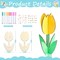 24 Pack Wood Tulips to Paint, DIY Wooden Tulips Flowers Craft Kits with Decorate Tools Spring Summer Centerpieces Craft Ornaments for Home DIY Craft Party Favors Tiered Tray Decorations